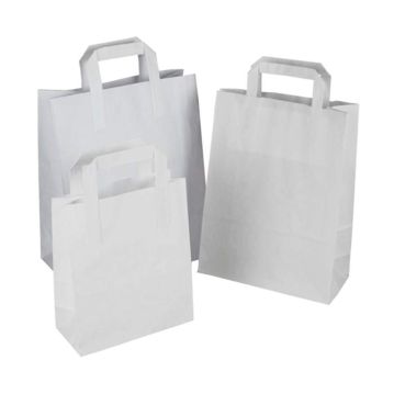 Saco Papel Branco com Asa Plana 270x120x370mm 350un