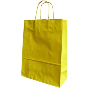 Saco Papel Amarelo com Asa Retorcida 270x120x370mm 200un