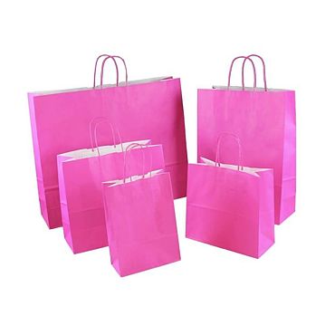 Saco Papel Magenta com Asa Retorcida 360x120x410mm 150un