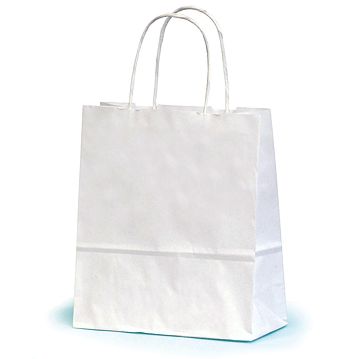 Saco Papel Branco com Asa Retorcida 320x130x410mm 200un