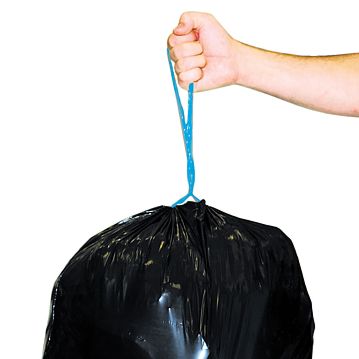 Saco Plstico PEBD em Rolo com Fecho Fcil para Lixo Preto 600x800mm - 50L - 10un