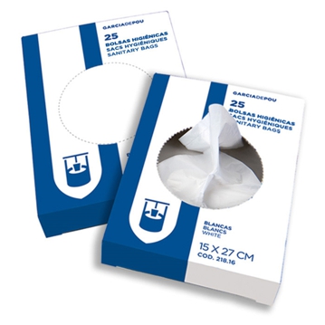 Saco Plstico HDPE de Alta Densidade Higinico 150x270mm 48x25 un