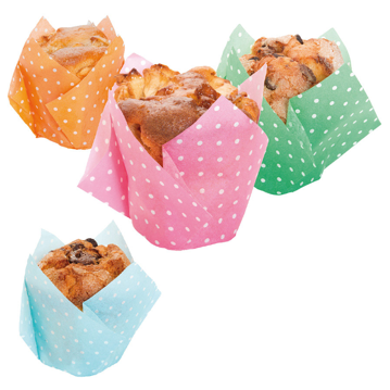 Cpsula Tulipa em Papel Cores Sortidas para Muffin 175x175mm 6x150 un