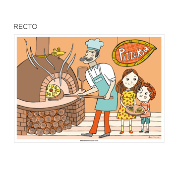 Toalhetes para Colorir 310x430mm Pizza 4x250 un