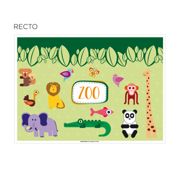 Toalhetes para Colorir 310x430mm Zoo 4x250 un