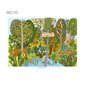 Toalhetes para Colorir 310x430mm Forest Animals 4x250 un