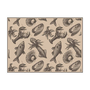 Toalhete de Papel Kraft Reciclado 310x430mm Gofrado Pesca 20x50 un