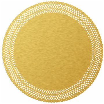 Naperon em Papel Rendado Dourado Circular 400 mm 100 un