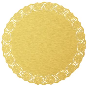 Naperon em Papel Rendado Dourado Circular 380 mm 100 un