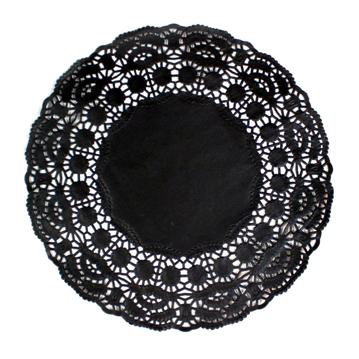 Naperon em Papel Rendado Preto Circular 190 mm 250un