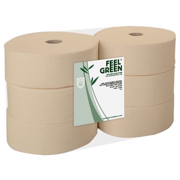 Rolo Higinico Jumbo Reciclado Natural 95x260mm de 2 folhas 1kg 6 un