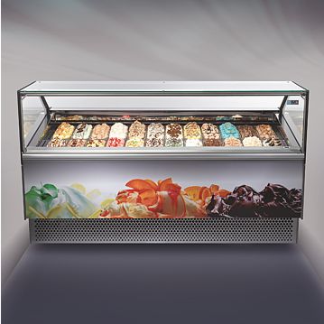 Vitrine para Gelado ISA Millennium 24 STD Vidro Recto