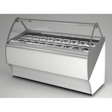 Vitrine para Gelado ItalProget Smile Vidro Cruvo 24 Apainelada