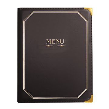 Porta Menus Elite 8 bolsas A4 Castanho 255x330mm