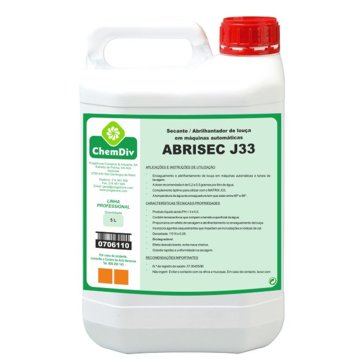 Lquido secante e abrilhantador para mquina de lavar loia Abrisec J33 Bilha 5 L