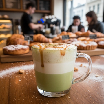 Latte com Caf� ou Matcha e Canela