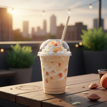 Frapp� de Chocolate Branco e P�ssego